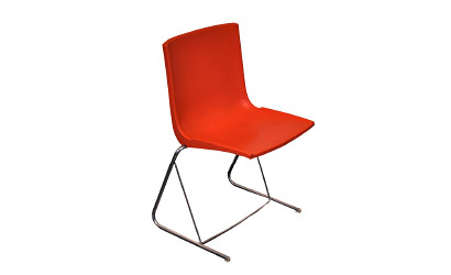 Paul Tuttle for Strassle Molded plastic side chair with chrome frame Switzerland, c. 1970 31.25&rdquo;H x 21&rdquo;D c 20.5&rdquo;W